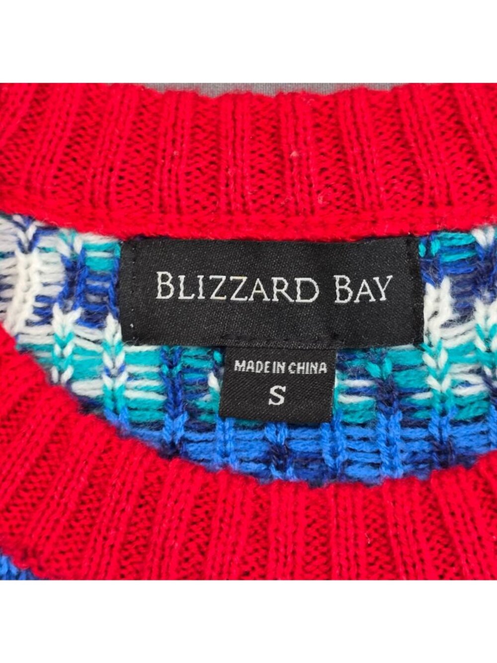 Blizzard Bay S Mens Knit Christmas Sweater Red Blue Shark Fair Isle Ugly Holiday - Picture 2 of 4